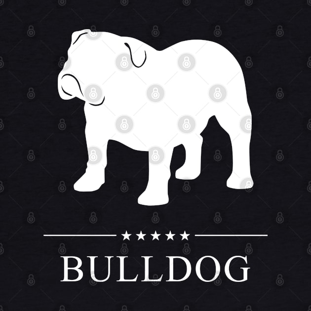 Bulldog Dog White Silhouette by millersye